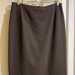 Lafayette 148 New York Dark Brown Virgin Wool Straight Pencil Skirt
